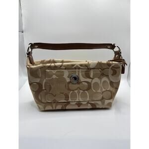 Vintage Coach Optic Chelsea Mini Shoulder Bag Iconic C Monogram Y2K Tan & Brown